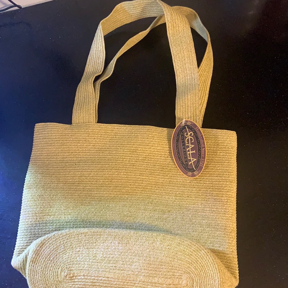 Scala woven basket bag NWT